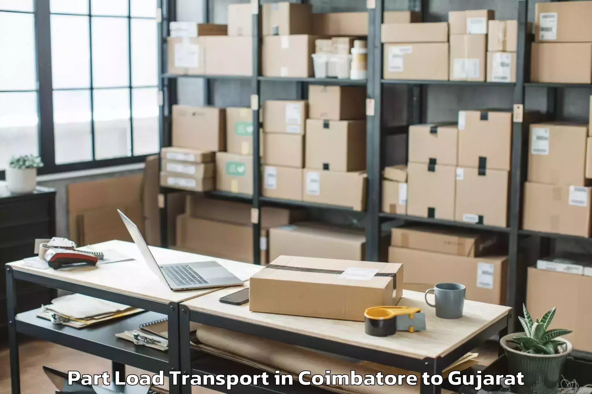 Get Coimbatore to Lunavada Part Load Transport